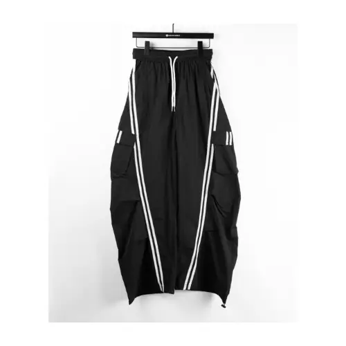 me+em select side line nylon tuck cargo wide pants