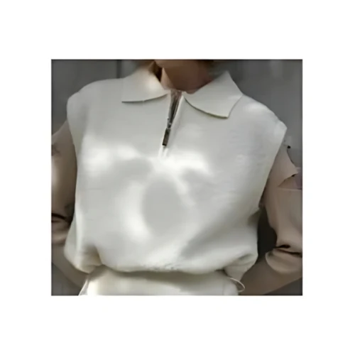 willfully poodle yarn half zip knit vest