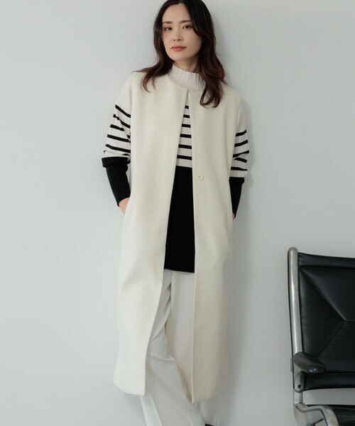 Elura ウールライクロングジレ