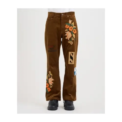KHOKI Embroidery-design pants