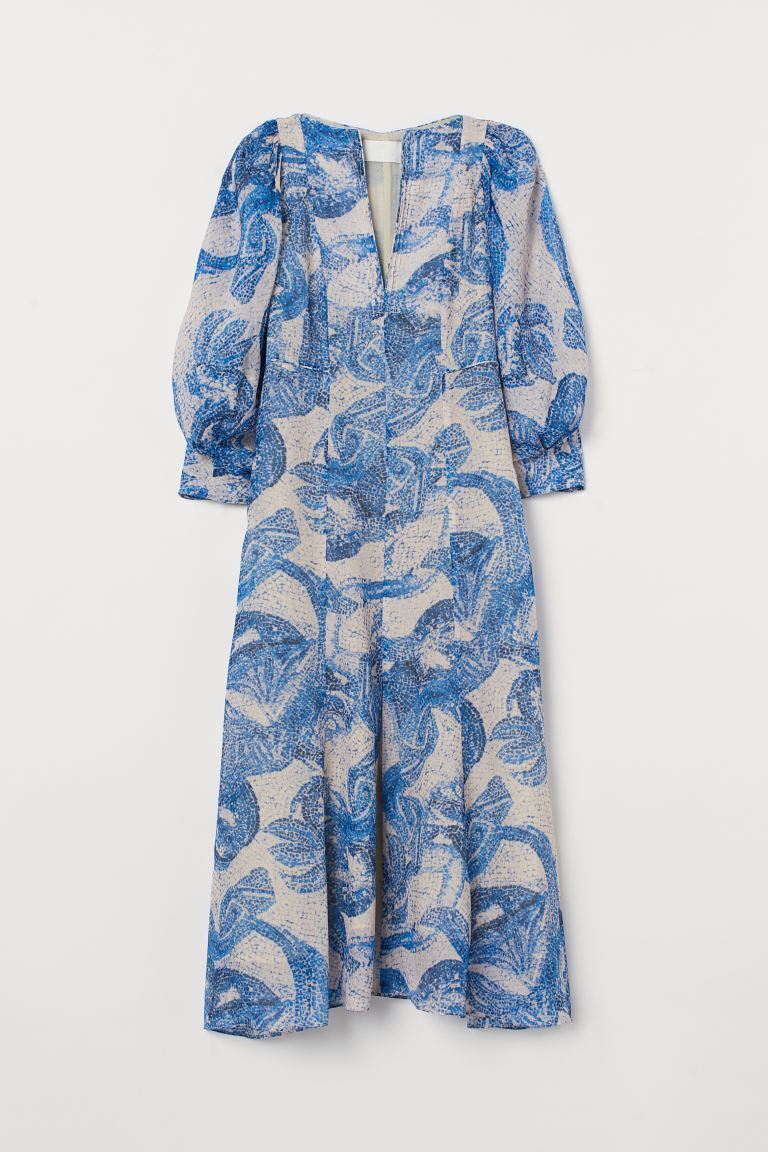 H&M モザイクパターン シルクワンピース