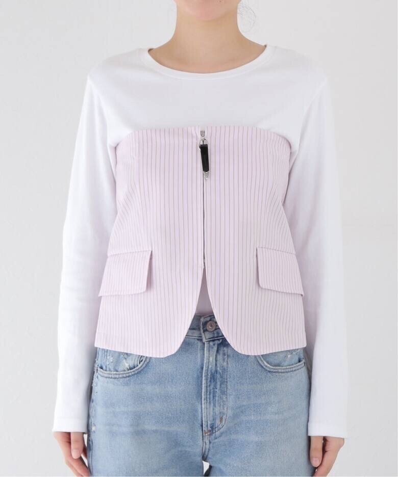 TOGA PULLA Stripe cotton corset：ビスチェ