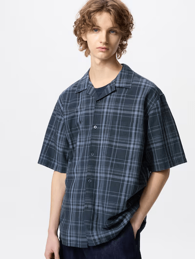 UNIQLO コットンリネンシャツ/チェック