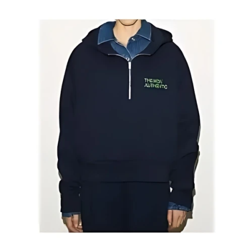 THROW by SLY HALF ZIP COTTON SW HOODIE