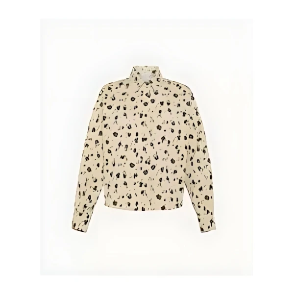 forte_forte denim overshirt with a "les fleurs camou" print