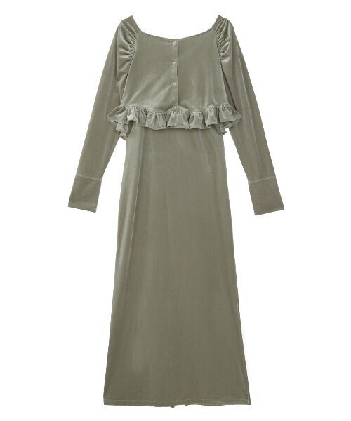 Ameri UND OFF SHOULDER VELOUR CARDIGAN SET DRE