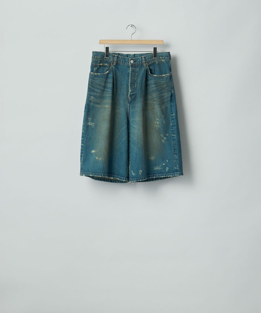 ssstein BAGGY DENIM SHORTS - INDIGO