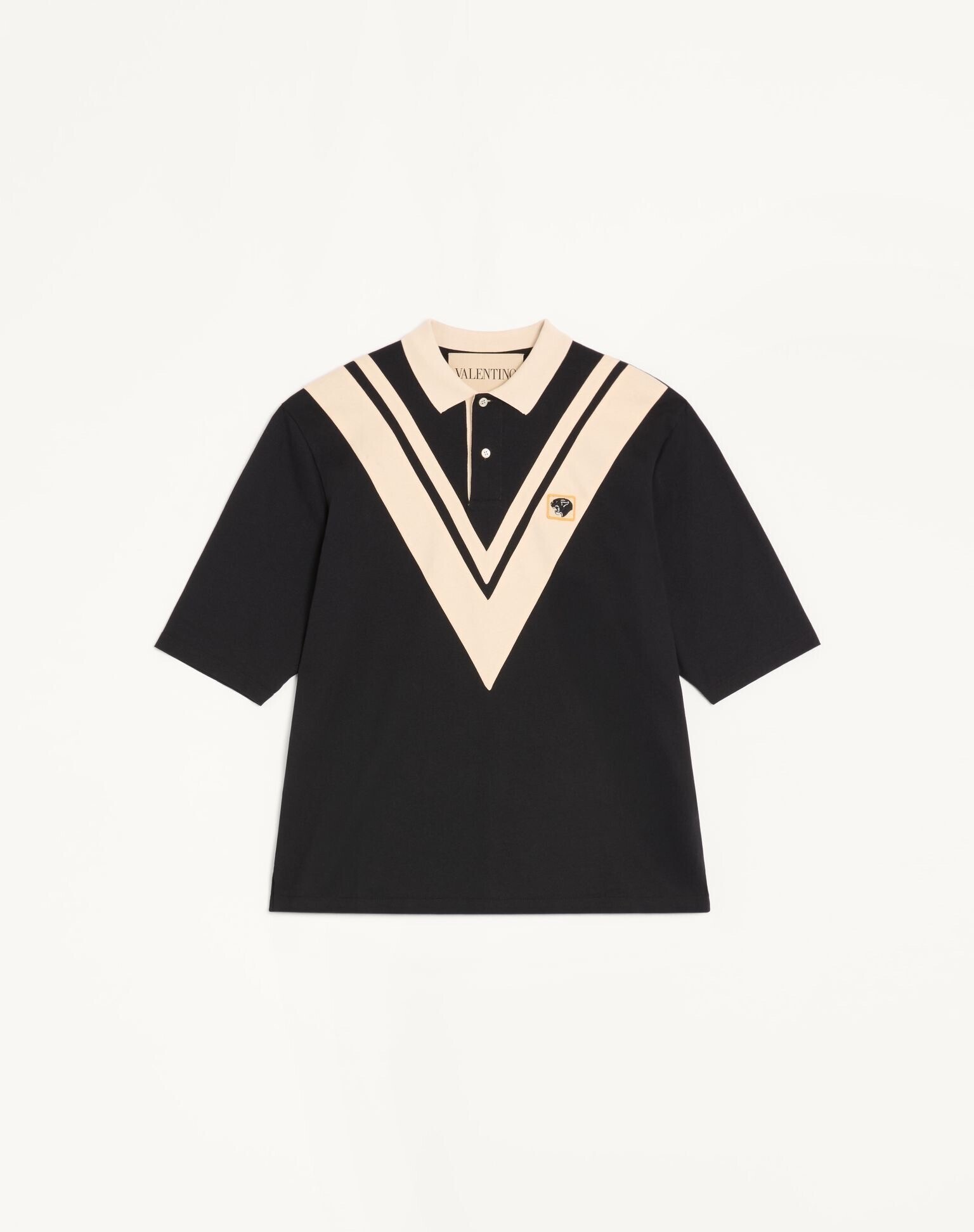 VALENTINO GARAVANI インレイV & パンテアエンブロイダリーパッチ コットン ポロシャツ