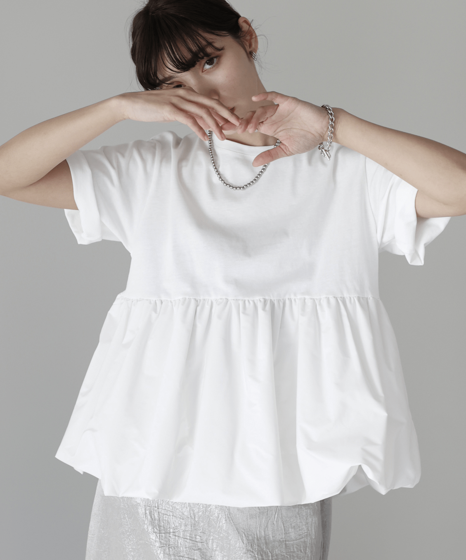 SOTT Different materials balloon tops 異素材バルーントップス