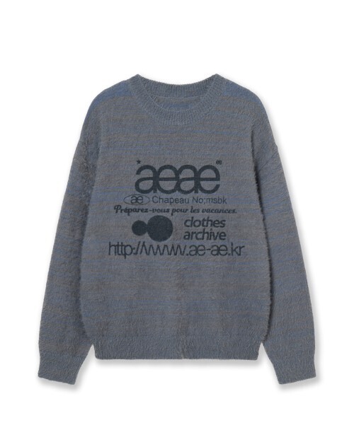 aeae WEB LOGO HAIRY KNIT