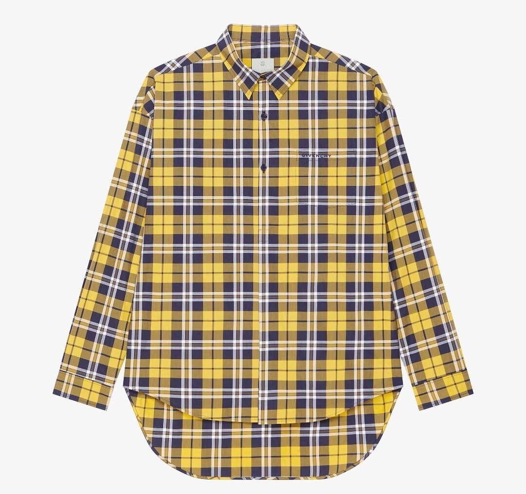 GIVENCHY Oversized asymmetrical checked shirt in cotton