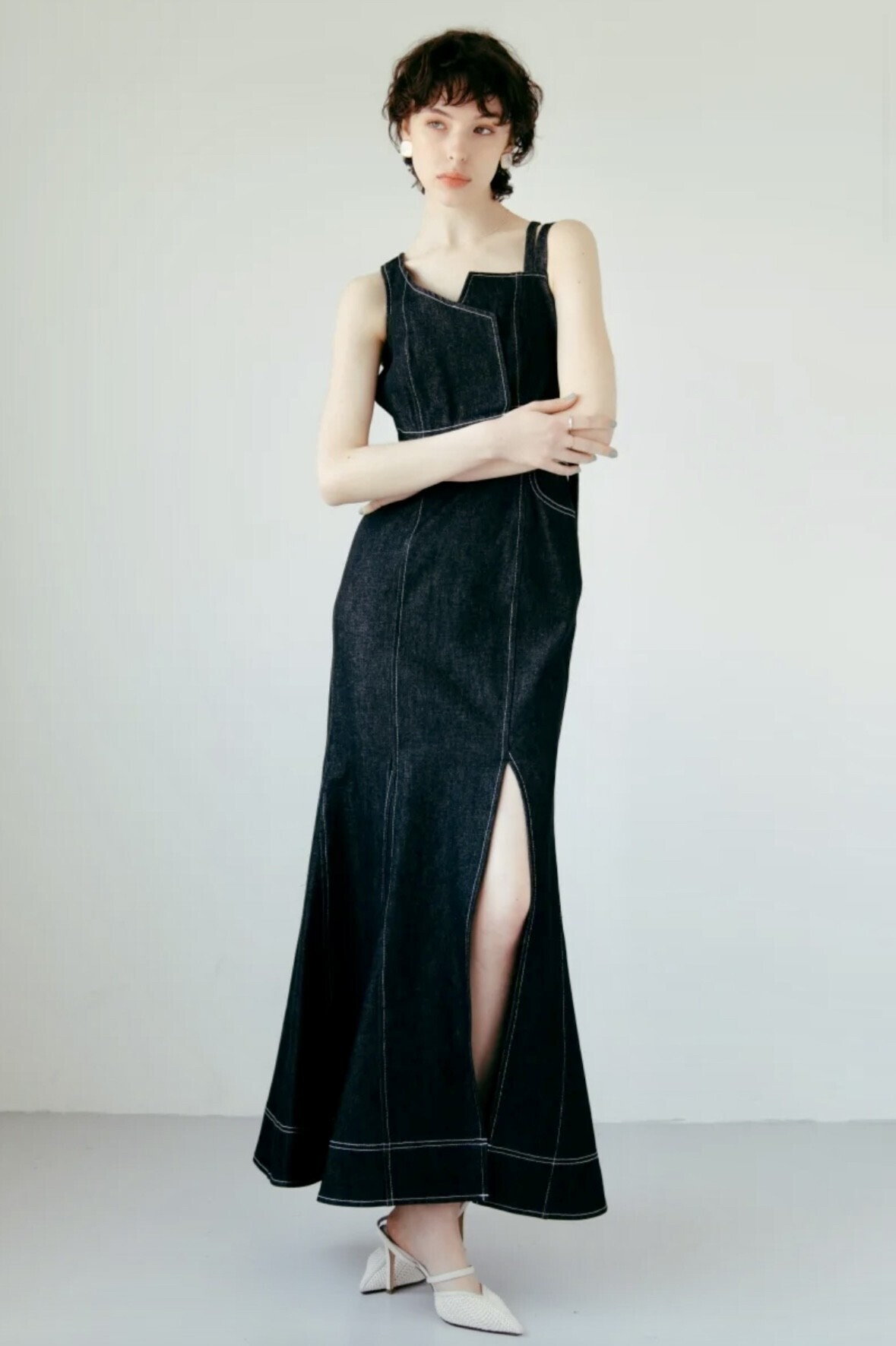 Hdxuly, Slit Denim Dress