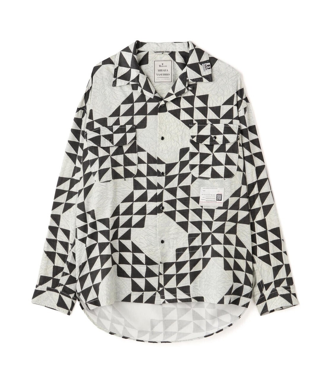 Maison MIHARA YASUHIRO TRIANGLE QUILT PT LS SHIRT