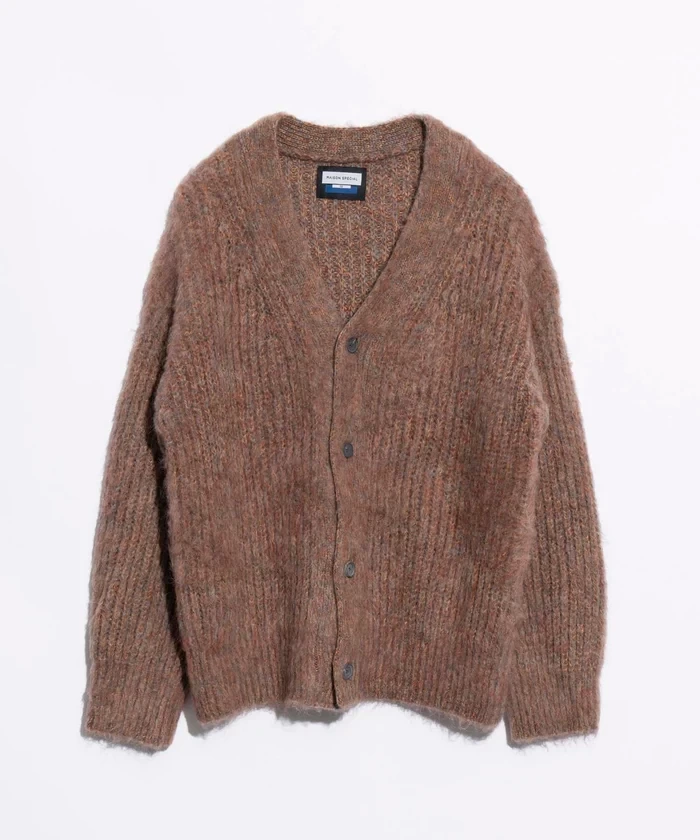 MAISON SPECIAL Mourine Brushed Kid Mohair V-Neck Knit Cardigan