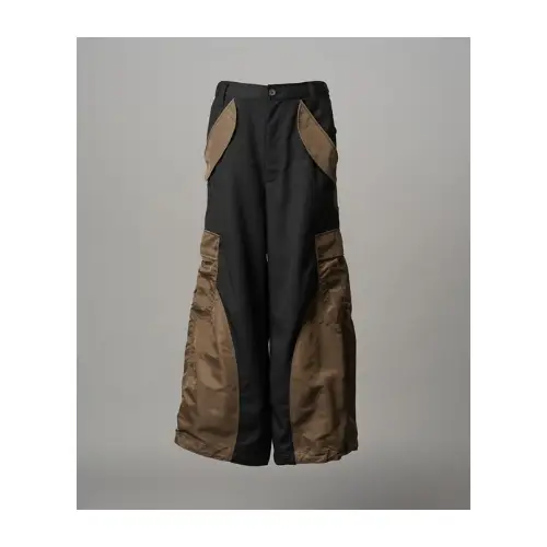 MAISON SPECIAL Different Material Docking Prime-Wide Field Pants