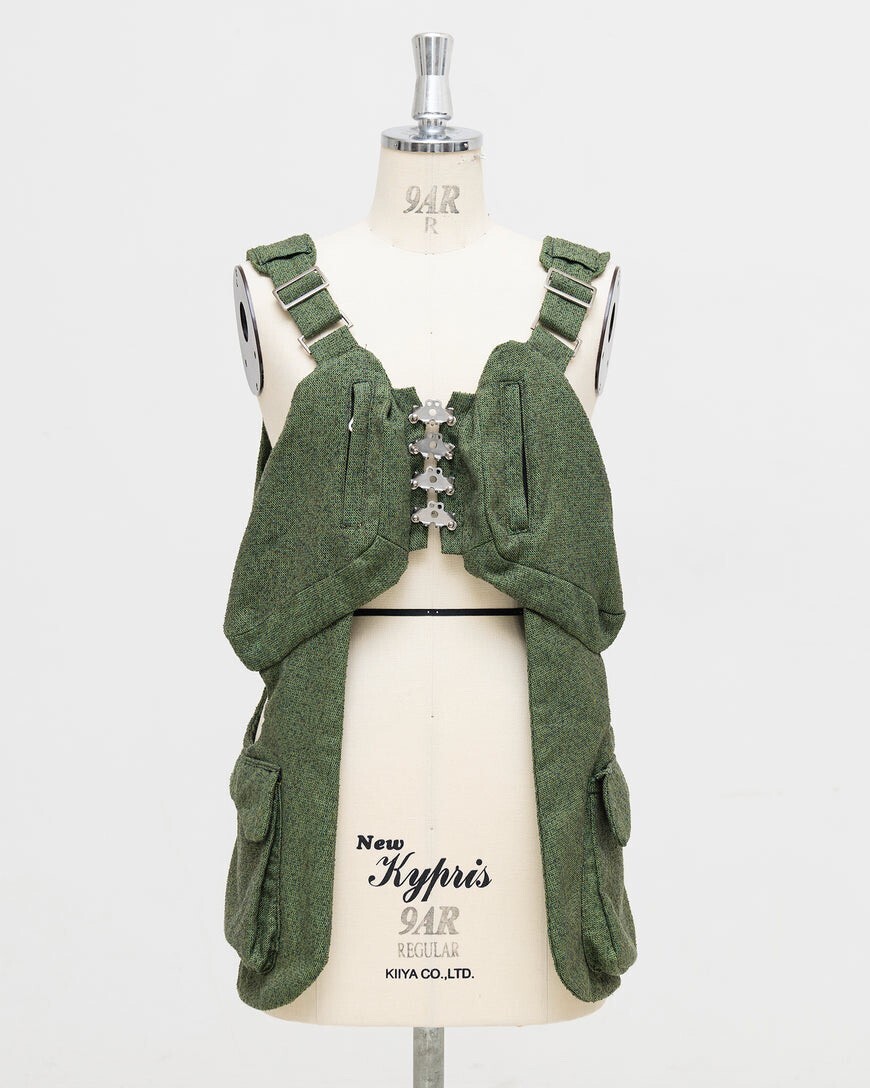 AMNI Colete Externo Pulmão / Tweed Verde