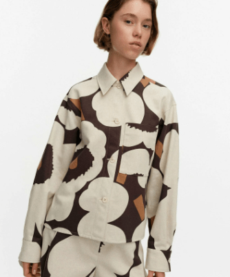 Marimekko Pilkkoa Unikko オーバーシャツ