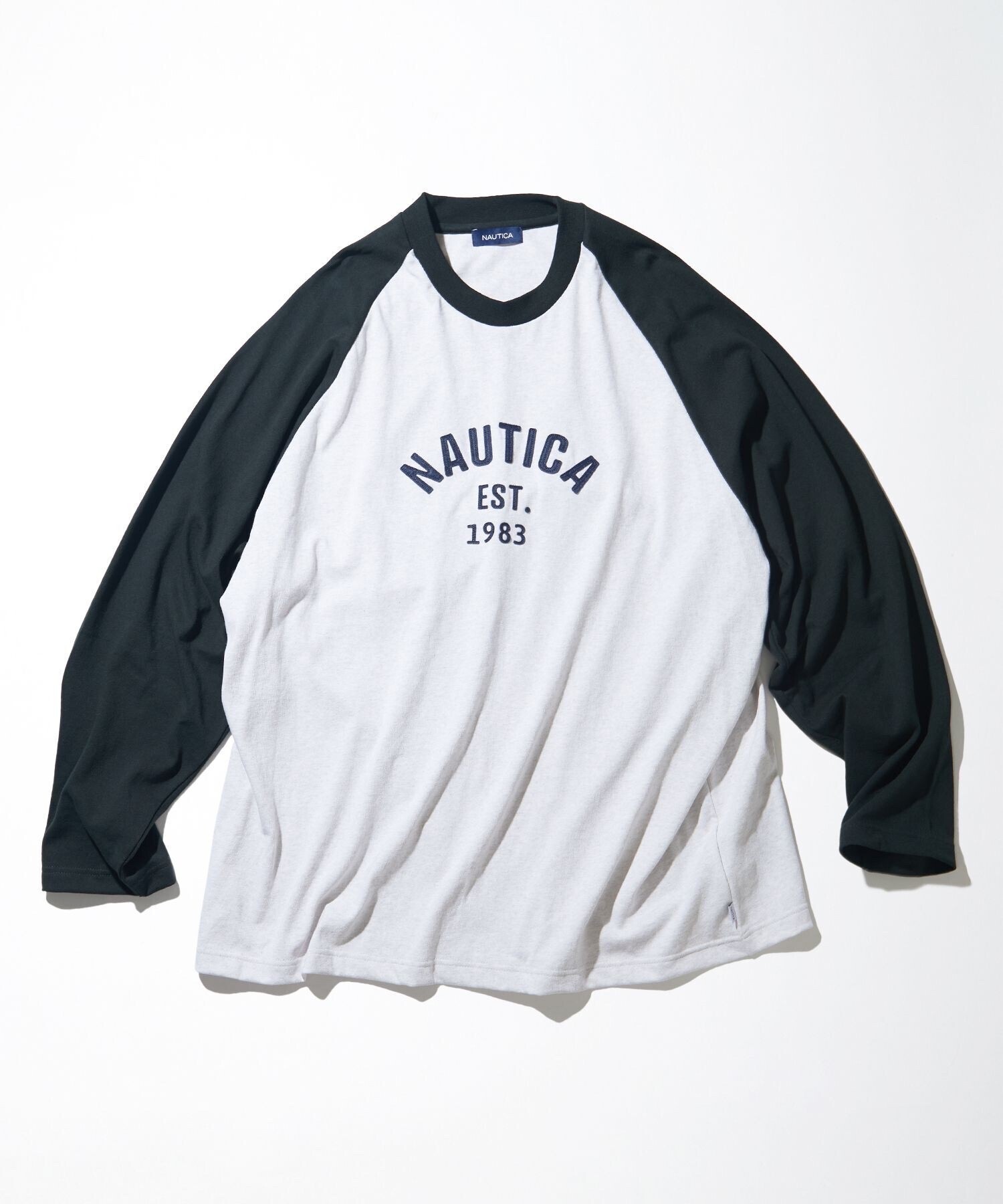 NAUTICA Felt Patch Arch Logo Raglan Tee