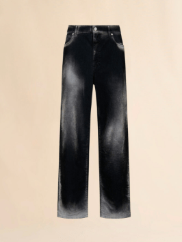 MARNI ブラック フロッキー加工デニムジーンズ