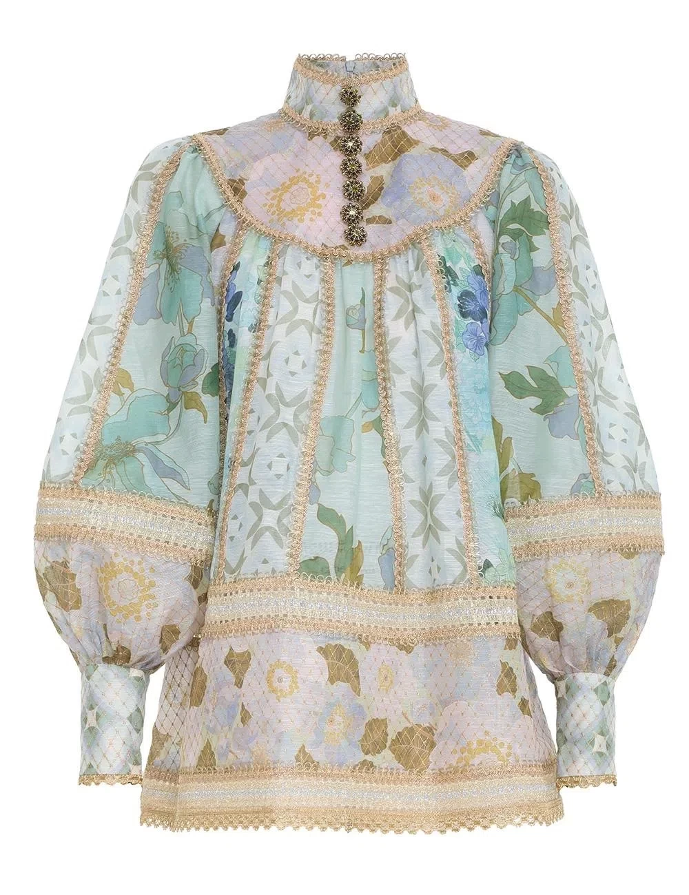ZIMMERMANN Rhythm spliced-trim blouse