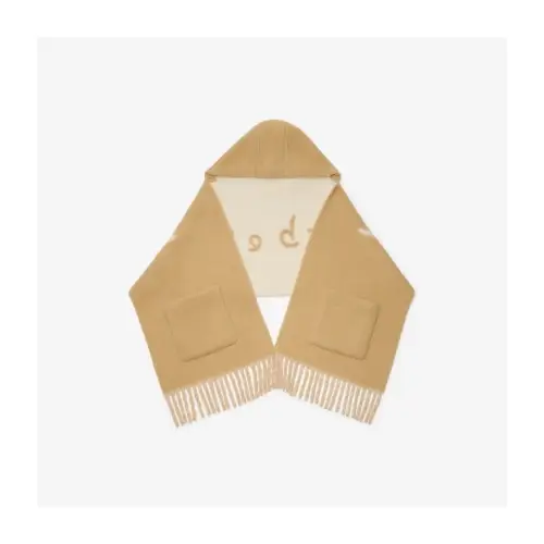 BURBERRY ロゴ アルパカウールブレンド フーデッドスカーフ