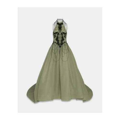 tanakadaisuke black seagrass chain dress