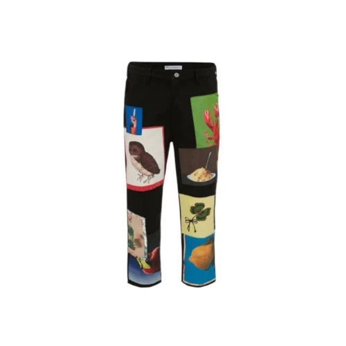 JW ANDERSON O/W PATCHWORK PRINT STRAIGHT LEG TROUSERS