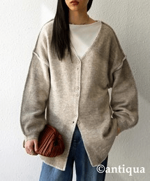 antiqua 2wayステッチニット レディース トップス カーディガン ・ep-00004