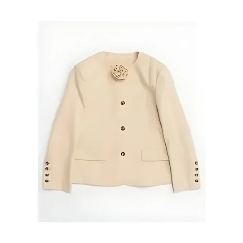 MAISON SPECIAL Motif Collarless Jacket