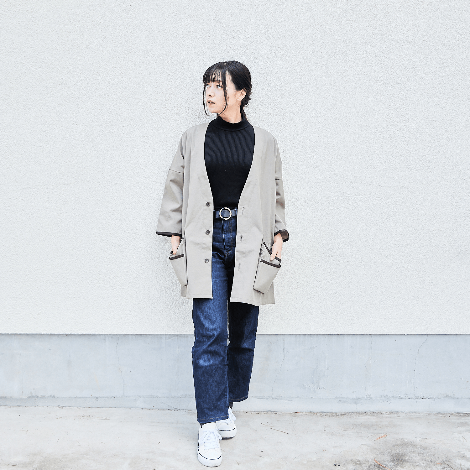 ｗａｊｉ　-ジャンル無き展覧会- aruci 理美容師_アウトドア_DIY_アーティスト_アトリエジャケット_グレージュ