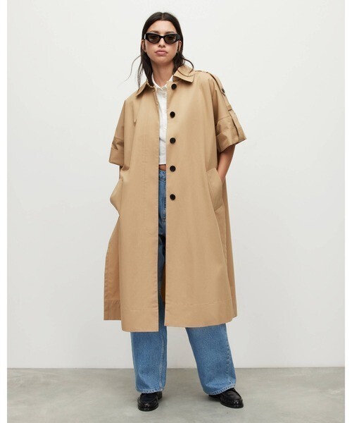 ALLSAINTS TINA SHORT SLEEVE TRENCH COAT