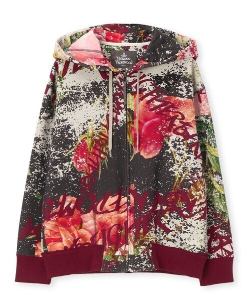 Vivienne Westwood MAN 'FREEDOM FIGHTER PUZZLE ROSE' ジップパーカー