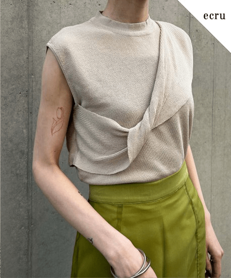 &g’aime Front cross sleeveless knit/986-62028