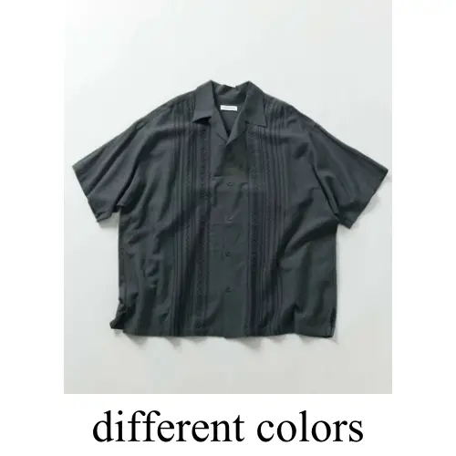 FREAK’S STORE Relax Fit リラックスフィット リネンレーヨン デザイン刺繍 キューバ シャツ