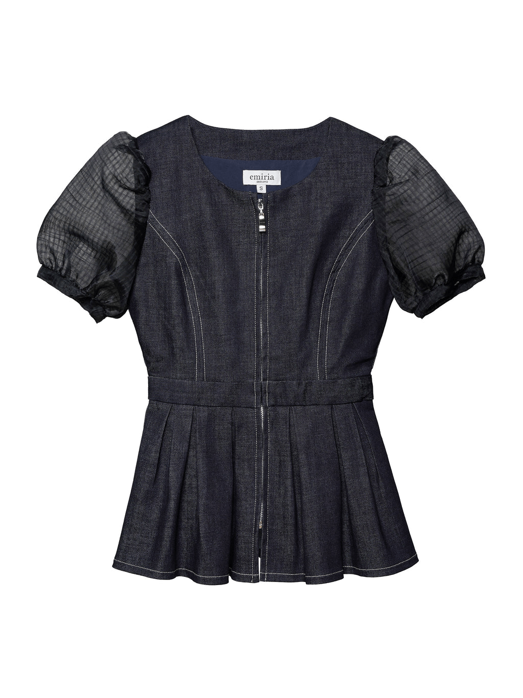 EmiriaWiz Front zip denim blouse