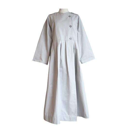 BayBee nocollar pleats trench( light grey)