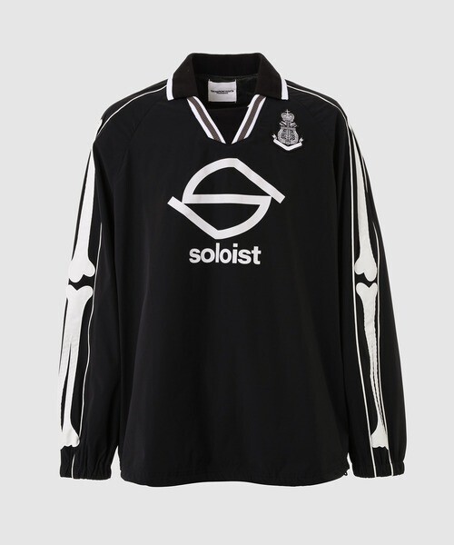 TAKAHIROMIYASHITATheSoloIst. back gusset sleeve polo collar football shirt.(bone type02)