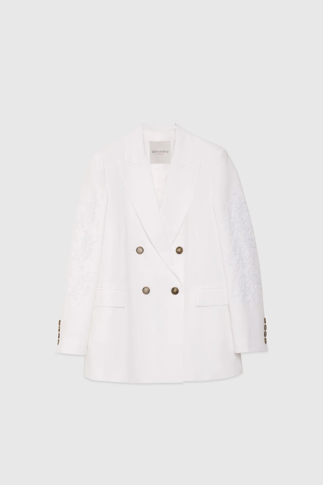 ERMANNO FIRENZE DOUBLE-BREASTED BLAZER WITH EMBROIDERY