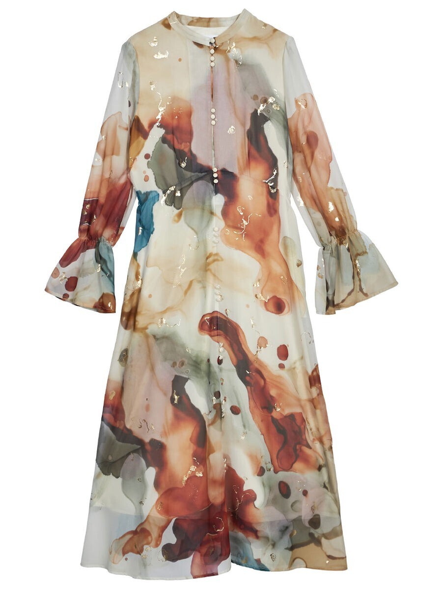 AMERI VINTAGE UNDRESSED AMELIA INK ART DRESS