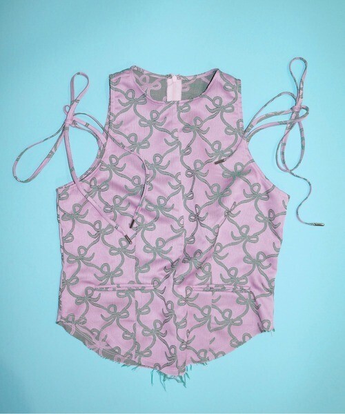 musubore side ribbon sleeve-less blouse / サイドリボンブラウス