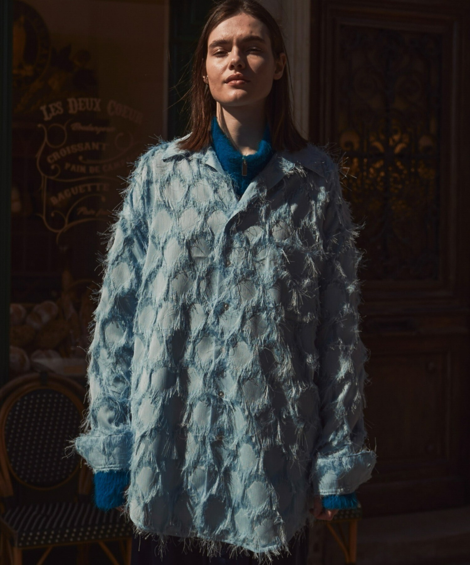 seyto See through jacquard fringe shirt / シースルージャガードフリンジシャツ