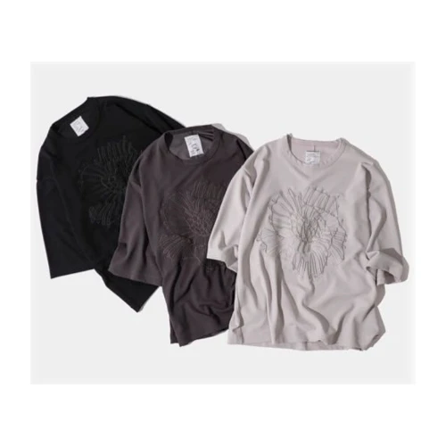 SHAREEF STUDIOUS別注 ABSTRACT FLOWERemb. GERORGETTE S/S TEE