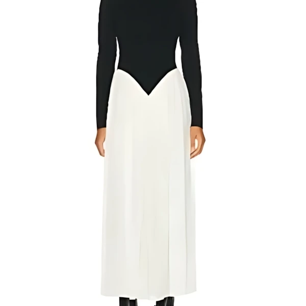 Chloé Turtleneck Basque-waist Maxi Dress