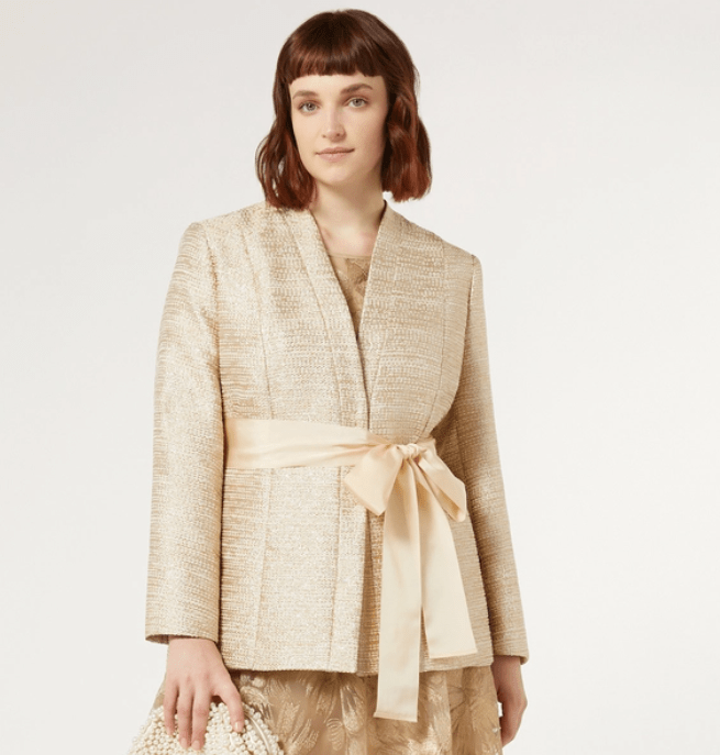 MARINA RINALDI LAMÉ YARN-DYED JACKET