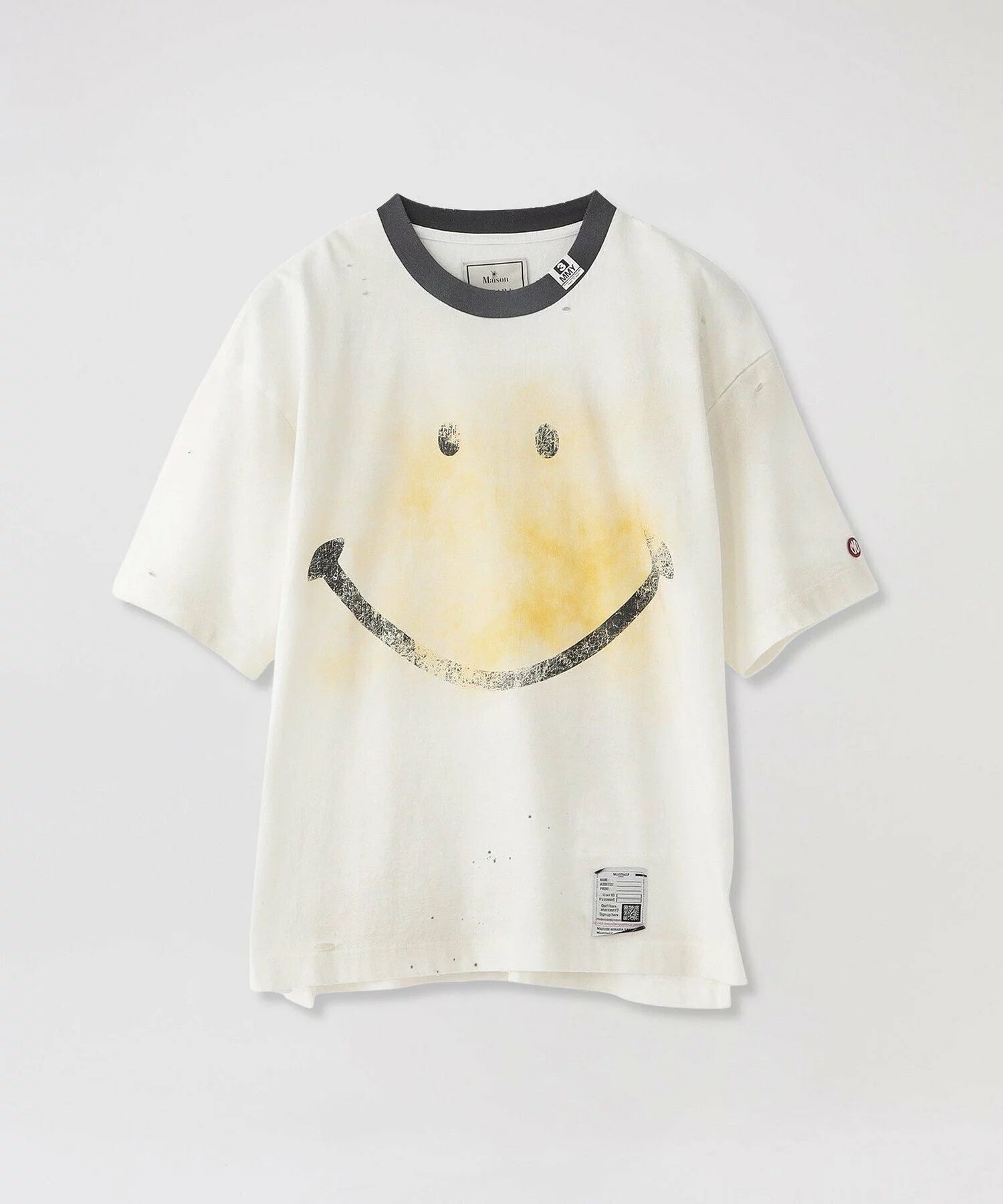 Maison MIHARA YASUHIRO Tシャツ SMILY FACE PRINTED DISTRESSED TEE