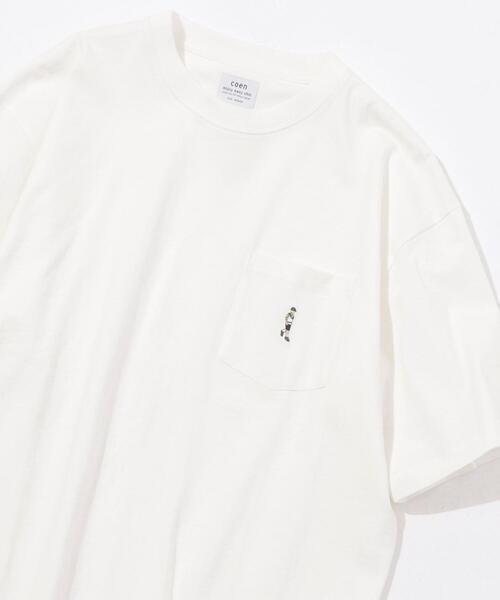 coen ワンポイントアメトラ刺繍Tシャツ