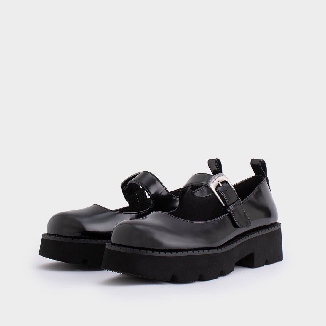 CHARLES & KEITH バックル リッジッドソールチャンキーメリージェーン