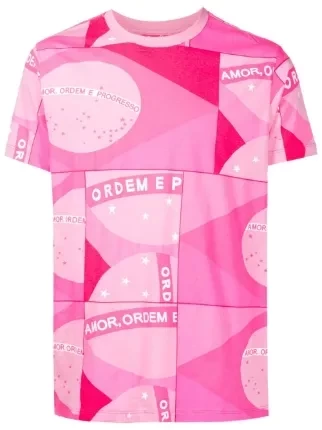 Amir Slama patchwork flag-print T-shirt