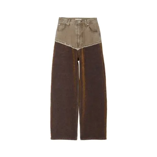 Ameri VINTAGE FLOCKY SWITCHING DENIM PANTS