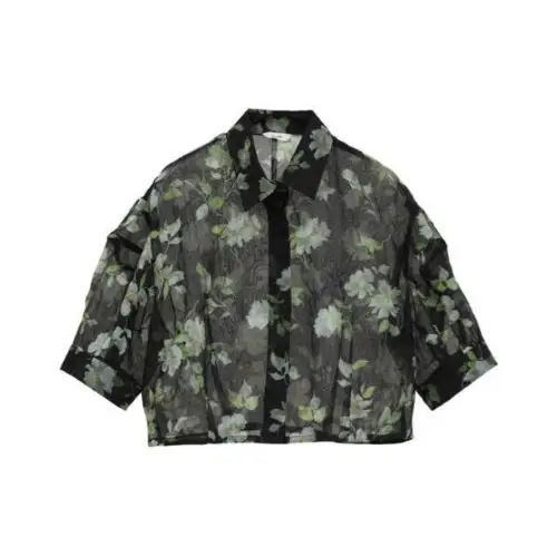 CLANE SHEER FLOWER SHORT SLEEVE SHIRTS